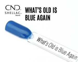 Capsule du vernis semi-permanent professionnel CND™ Shellac What’s Old Is Blue Again, bleu vif brillant à l’effet laqué et lumineux.