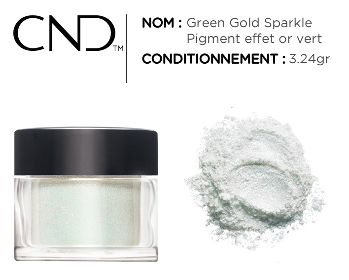 CND additives green gold sparkle
