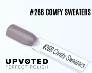 Capsule du vernis semi-permanent NailPerfect Upvoted #266 Comfy Sweaters, taupe gris doux et élégant.