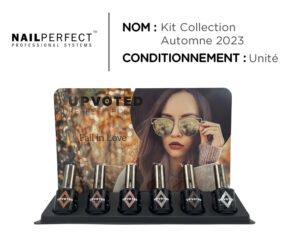 Image de la collection NailPerfect Upvoted Fall in Love présentant les 5 teintes : Leaf Art, Campfire Smores, Flushed Cheeks, Comfy Sweaters et Snuggle Up — vernis semi-permanents professionnels aux nuances automnales élégantes et confortables.