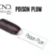 Capsule du vernis semi-permanent professionnel CND™ Shellac Poison Plum, violet prune foncé translucide aux paillettes bordeaux scintillantes.