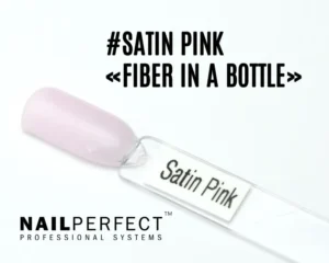 Capsule du Fiber in a Bottle NailPerfect Satin Pink, rose clair semi-opaque, effet satiné doux et lumineux, enrichi en fibres, vitamine E et calcium.