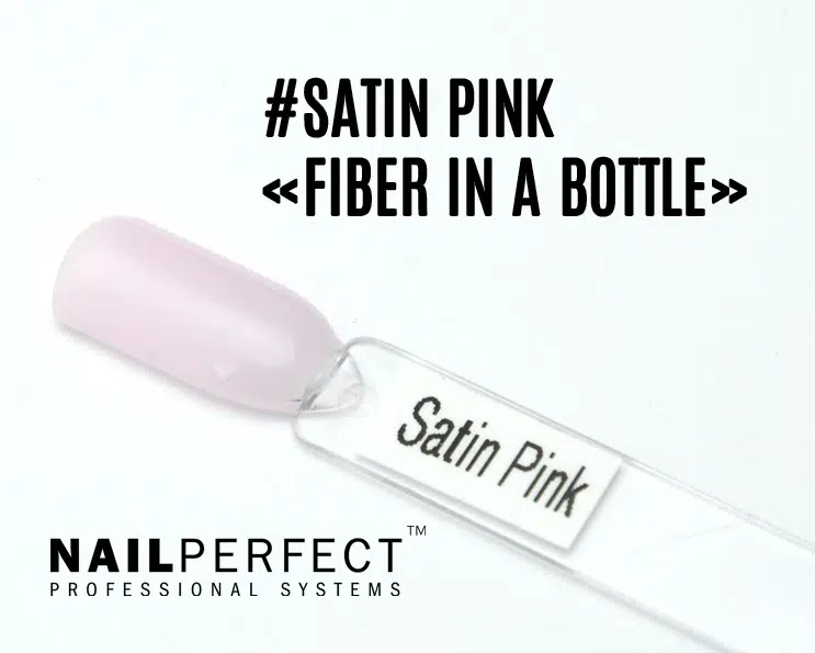 Capsule du Fiber in a Bottle NailPerfect Satin Pink, rose clair semi-opaque, effet satiné doux et lumineux, enrichi en fibres, vitamine E et calcium.