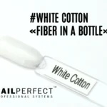 Capsule du Fiber in a Bottle NailPerfect White Cotton, blanc pur et opaque, effet brillant, enrichi en fibres, vitamine E et calcium.