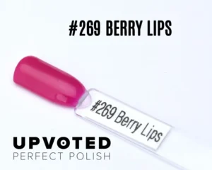 Capsule du vernis semi-permanent NailPerfect Upvoted #269 Berry Lips, rose framboise vif et lumineux.