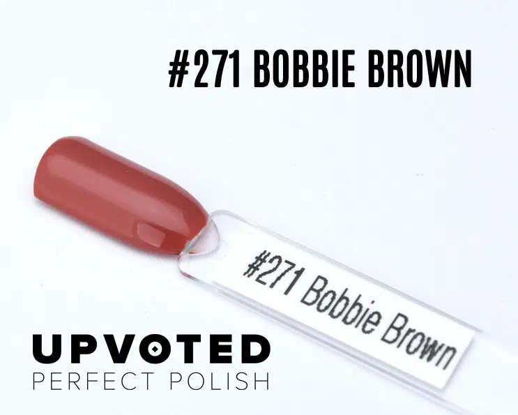 Capsule du vernis semi-permanent NailPerfect Upvoted #271 Bobbie Brown, brun rosé chaud et élégant.