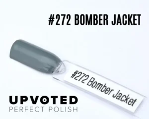 Capsule du vernis semi-permanent NailPerfect Upvoted #272 Bomber Jacket, gris-vert urbain et moderne.