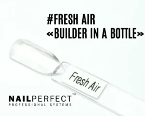 Capsule du Builder in a Bottle NailPerfect Fresh Air, gel transparent effet cristal, finition brillante et naturelle, sans TPO.
