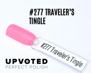 Capsule du vernis semi-permanent NailPerfect Upvoted #277 Traveler’s Tingle, rose corail clair lumineux et frais.