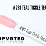 Capsule du vernis semi-permanent NailPerfect Upvoted #281 Teal Tickle Tease, rose nude doux et lumineux.