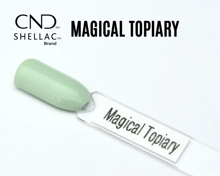Capsule du vernis semi-permanent professionnel CND™ Shellac Magical Topiary, vert sauge pastel brillant à la finition lisse et lumineuse