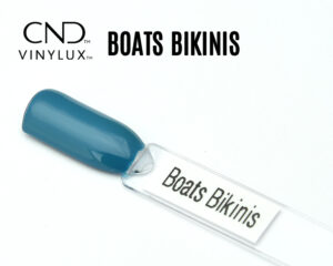 Capsule du vernis CND™ VINYLUX™ Boats & Bikinis – bleu océan opaque finition crème brillante.