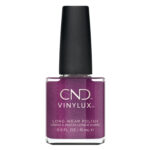 Flacon de vernis longue tenue CND Vinylux Drama Queen violet prune scintillant 15 ml