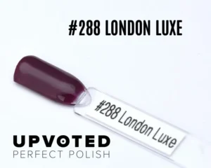 Capsule du vernis semi-permanent NailPerfect Upvoted #288 London Luxe, violet prune profond et élégant.
