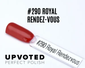 Capsule du vernis semi-permanent NailPerfect Upvoted #290 Royal Rendez-Vous, rouge royal chaud et élégant.