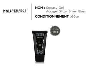NailPerfect Sqeasy Gel Glitter Silver Glass Acrygel