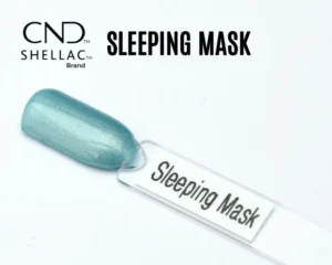 Capsule du vernis semi-permanent professionnel CND™ Shellac Sleeping Mask, bleu lagon nacré à la finition satinée et lumineuse.