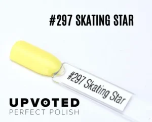 Capsule du vernis semi-permanent NailPerfect Upvoted #297 Skating Star, jaune pastel lumineux et estival.
