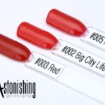 AstonishingNails Gelosophy #005 Ruby Sun #002 Big Life City #003 Red vernis permanent rouge