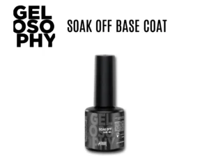 Flacon 7 ml de la base gel soak-off transparente Gelosophy Soak Off Base Gel Astonishing Nails, effet lissant et adhérent.