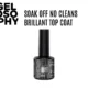 Flacon 7 ml du top gel soak-off “No-Cleanse Brilliant” transparent ultra-brillant de la gamme Gelosophy Astonishing Nails.