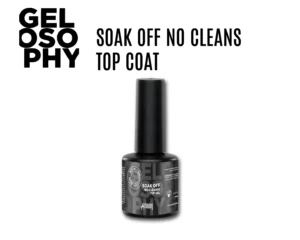 Flacon 7 ml du top gel soak-off “No Cleanse” transparent, finition ultra-brillante, Gelosophy Astonishing Nails.