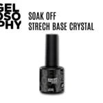 Flacon 7 ml de la base soak-off transparente Gelosophy Stretch Base Crystal Astonishing Nails, effet lissant et fortifiant.