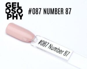 Capsule du vernis semi-permanent AstonishingNails Gelosophy #087 Number 87, un beige rosé nude doux et élégant.