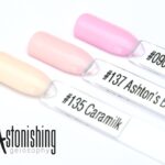 AstonishingNails Gelosophy #090 Strands of Slik #135 Caramilk #137 Ashton's Ballet vernis permanent