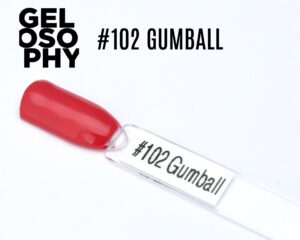 Capsule du vernis semi-permanent AstonishingNails Gelosophy #102 Gumball, un rose bonbon éclatant et brillant.