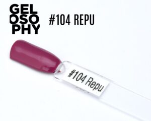 apsule du vernis semi-permanent AstonishingNails Gelosophy #104 Repu, un rose framboise profond et brillant.