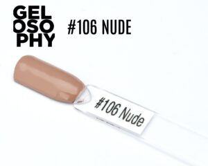 Capsule du vernis semi-permanent AstonishingNails Gelosophy #106 Nude, un beige naturel et élégant à la finition brillante.