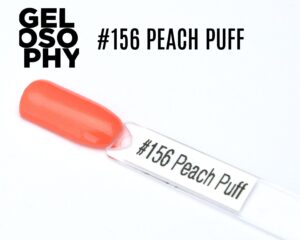 Capsule du vernis semi-permanent AstonishingNails Gelosophy #156 Peach Puff, un pêche doux légèrement nacré et lumineux