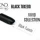 Capsule du vernis semi-permanent professionnel CND™ Shellac Black Tuxedo, noir profond au fini brillant miroir, issu de la Vivid Collection.