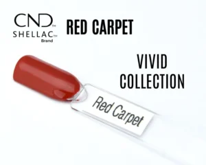 Capsule du vernis semi-permanent professionnel CND™ Shellac Red Carpet, rouge profond et brillant au fini laqué, issu de la Vivid Collection.