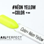 Capsule du Color+ Gel Néon Yellow NailPerfect – gel décoratif jaune fluo vif et auto-nivelant, idéal pour nail art, french colorée et créations lumineuses.