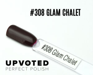 Capsule du vernis semi-permanent NailPerfect Upvoted #308 Glam Chalet, un bordeaux foncé élégant et intense.