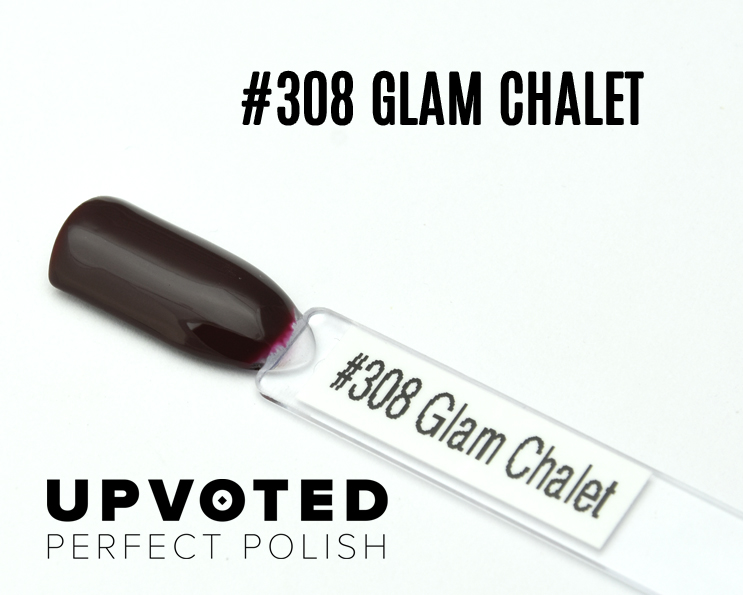 NailPerfect Upvoted #308 Glam Chalet – Vernis semi-permanent bordeaux profond Capsule du vernis semi-permanent NailPerfect Upvoted #308 Glam Chalet, un bordeaux foncé élégant et intense.