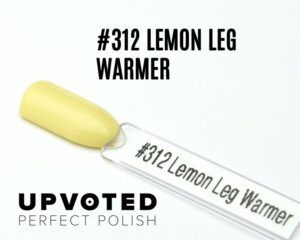 Capsule du vernis semi-permanent NailPerfect Upvoted #312 Lemon Leg Warmer, un jaune pastel doux, légèrement crémeux, citron pâle glacial