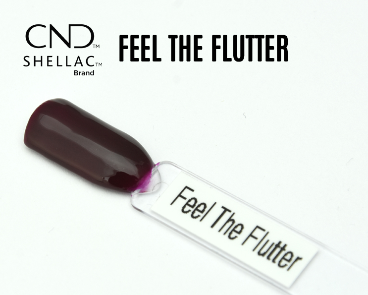Vernis semi-permanent professionnel CND Shellac Feel The Flutter bordeaux foncé intense