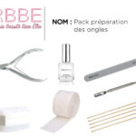 Pack préparation des ongles avec pusher métal, pince à envies, cuticle remover, buffer, lingettes cellulose et bâtons de buis