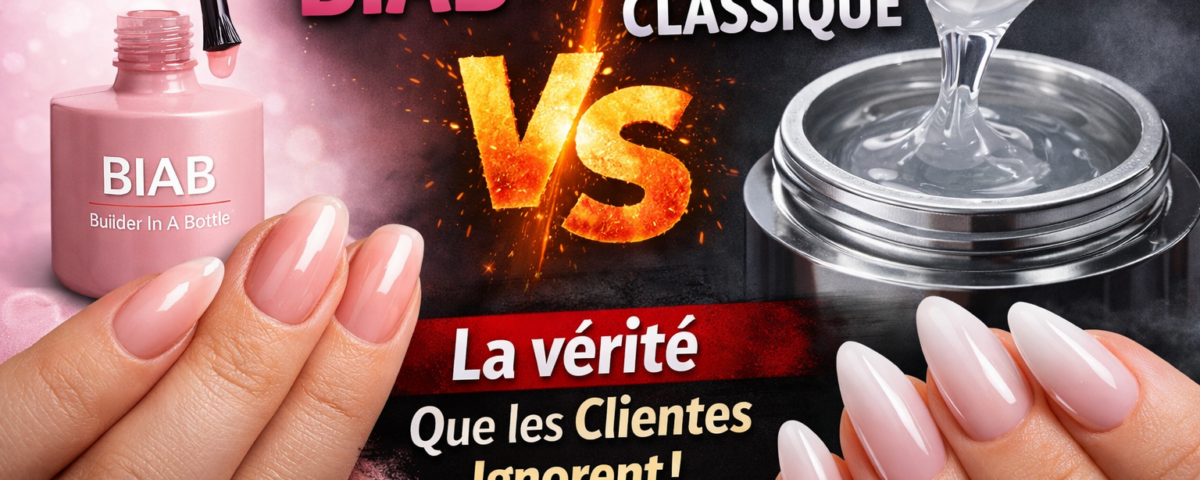 Comparatif BIAB et gel classique avec pose nude naturelle et pose extension en gel de construction