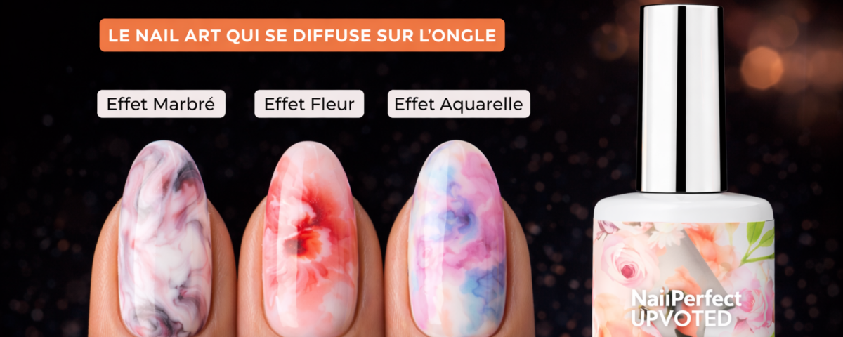 Blooming Gel NailPerfect Bloom It Up pour créer des nail arts effet marbré, fleur et aquarelle sur vernis semi-permanent