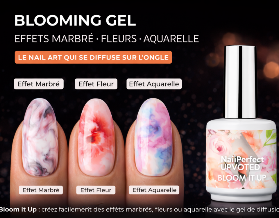 Blooming Gel NailPerfect Bloom It Up pour créer des nail arts effet marbré, fleur et aquarelle sur vernis semi-permanent