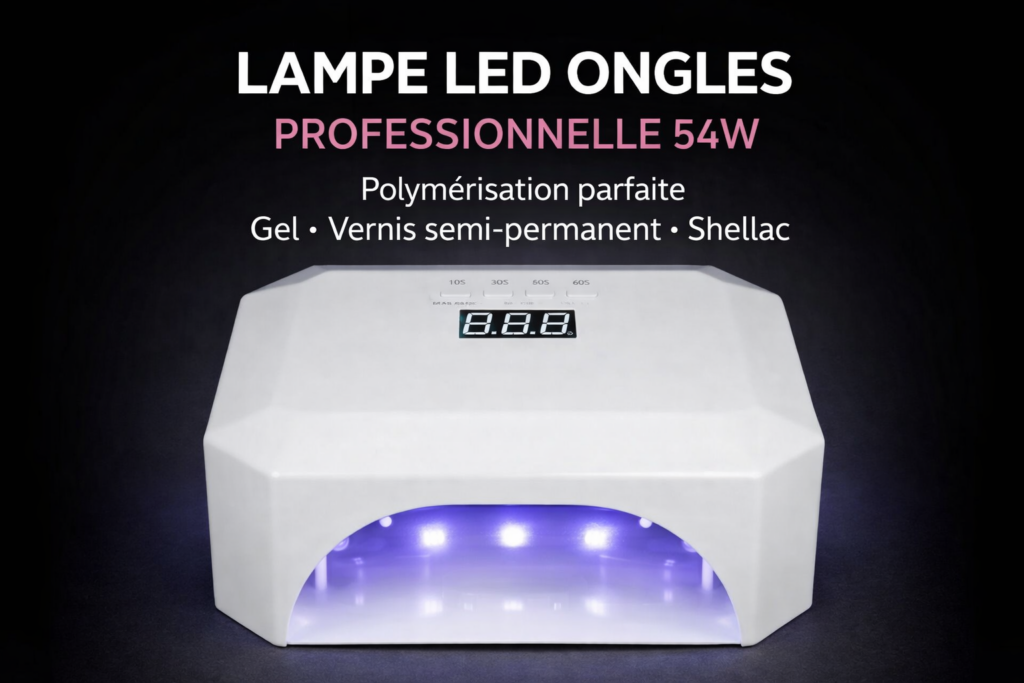 Lampe LED ongles professionnelle 54W pour polymériser le vernis semi-permanent, le gel UV et le Shellac