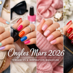 Ongle mars 2026 : tendances manucure pastel, rose, rouge et couleurs pop avec accessoires mode printemps