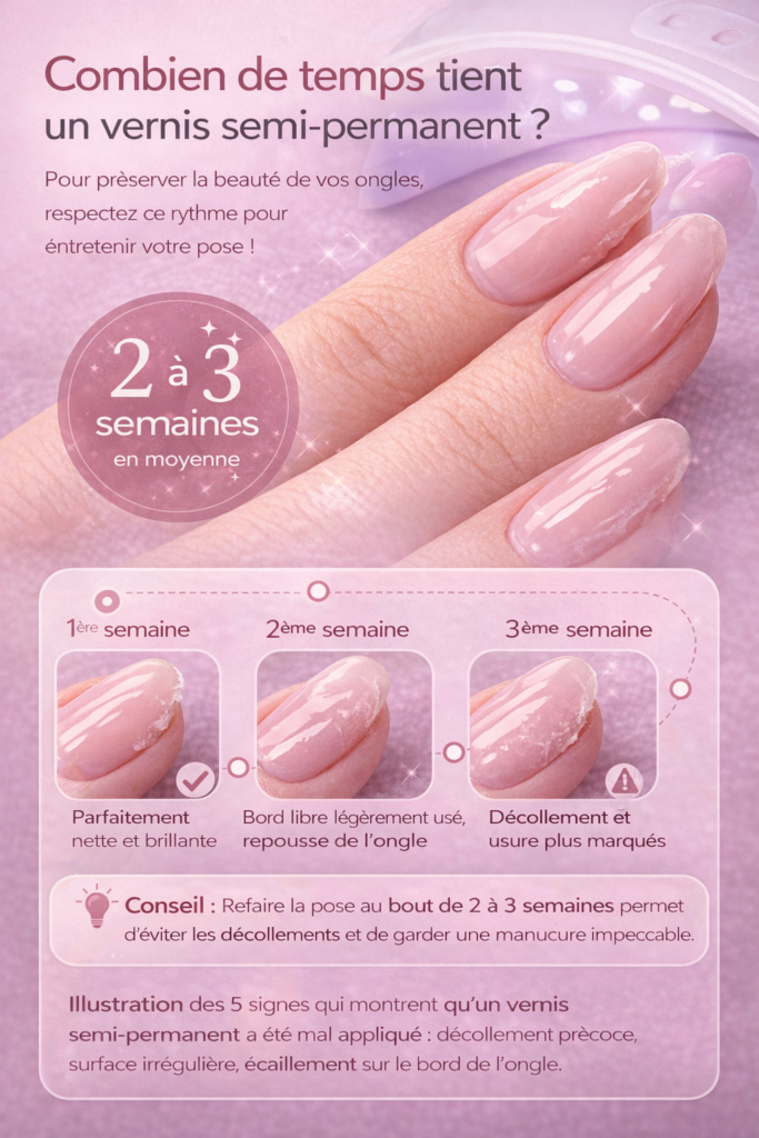 Combien de temps tient un vernis semi-permanent – évolution de la manucure sur 1 à 3 semaines