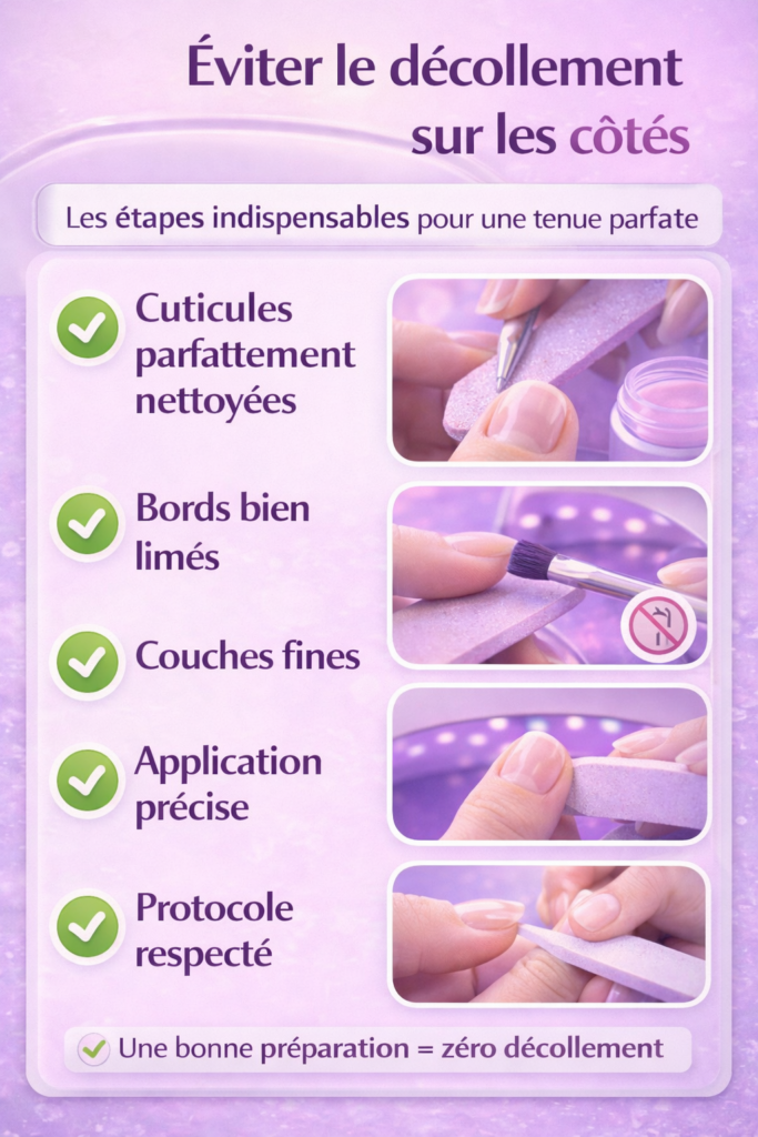 etapes eviter decollement vernis semi permanent cotes ongles