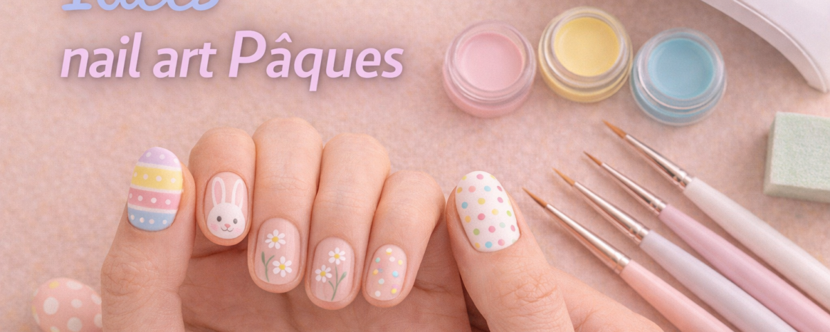 nail art paques idees ongles pastel lapin fleurs oeufs design printemps vernis pastel