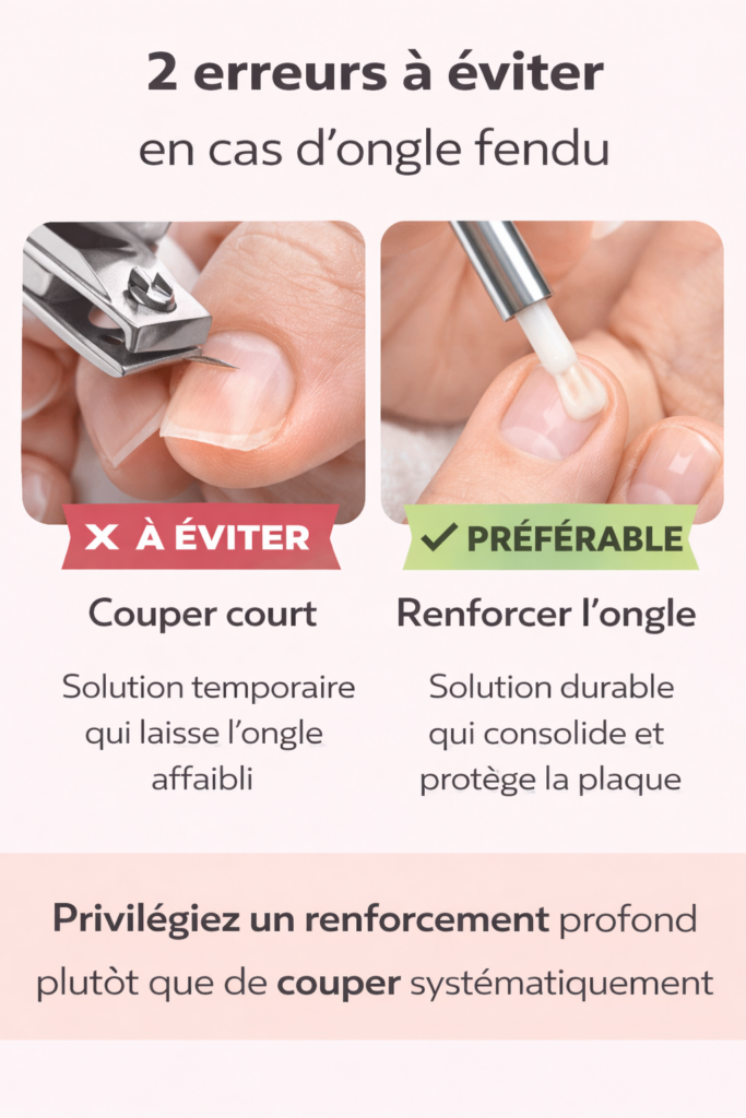 ongle fendu erreurs a eviter couper ongle vs renforcer ibx solution durable fissure ongle